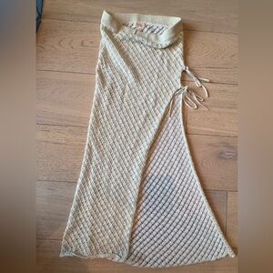 Camila Coelho Offshore Midi Skirt in White and Gold XS